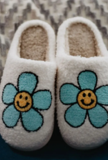 KATYDID Mint Daisy Happy Face Slippers KATYDID Mint Daisy Happy Face Slippers