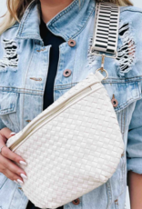PRETTY SIMPLE Woven Westlyn Bum Bag in Cream