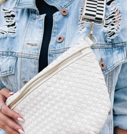 PRETTY SIMPLE Woven Westlyn Bum Bag in Cream