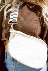 PRETTY SIMPLE Woven Westlyn Bum Bag in Cream