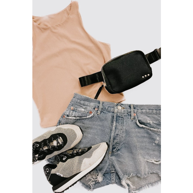 Pretty Simple Brooklyn Bum Bag in Black Her Hide Out