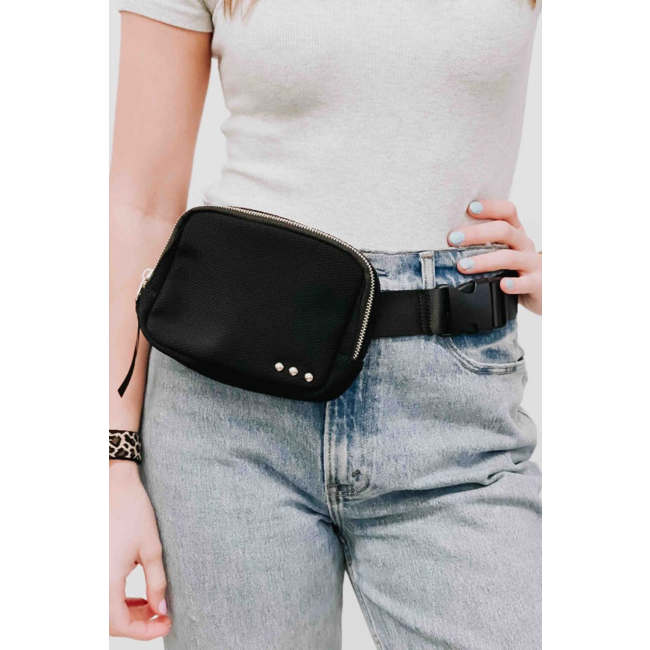 Pretty Simple Brooklyn Bum Bag in Black Her Hide Out