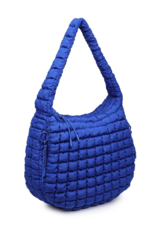 SOL & SELENE Revive Puffy Quilted Nylon Hobo in Cobalt SOL & SELENE Revive Puffy Quilted Nylon Hobo in Cobalt