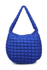 SOL & SELENE Revive Puffy Quilted Nylon Hobo in Cobalt SOL & SELENE Revive Puffy Quilted Nylon Hobo in Cobalt