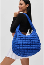 SOL & SELENE Revive Puffy Quilted Nylon Hobo in Cobalt SOL & SELENE Revive Puffy Quilted Nylon Hobo in Cobalt