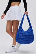 SOL & SELENE Revive Puffy Quilted Nylon Hobo in Cobalt SOL & SELENE Revive Puffy Quilted Nylon Hobo in Cobalt