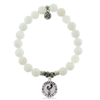 TJAZELLE Mother's Love Bracelet in White Moonstone & Silver