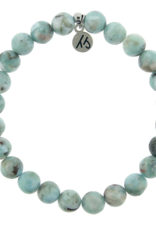 TJAZELLE Serenity Stacker Bracelet in Larimar & Silver
