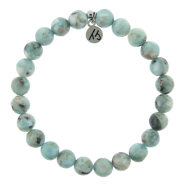 TJAZELLE Serenity Stacker Bracelet in Larimar & Silver