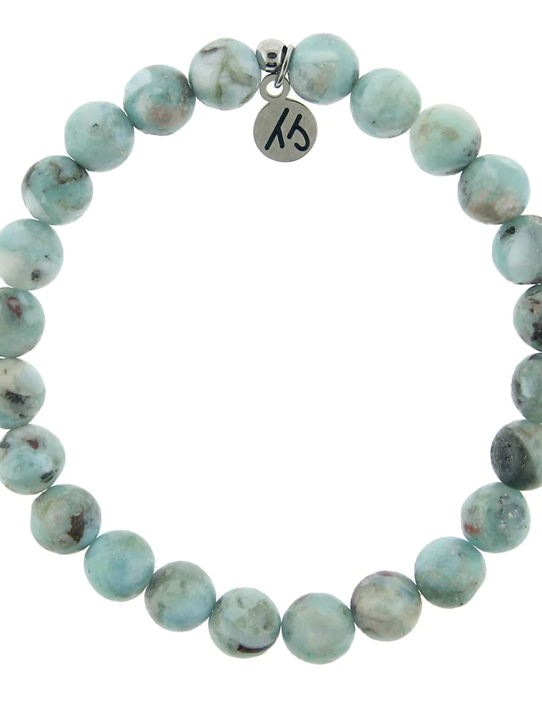 TJAZELLE Serenity Stacker Bracelet in Larimar & Silver