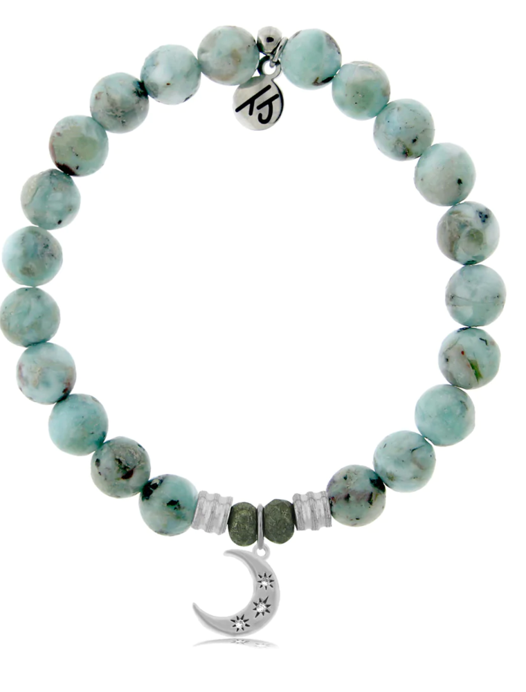 TJAZELLE Friendship Stars Bracelet in Larimar & Silver