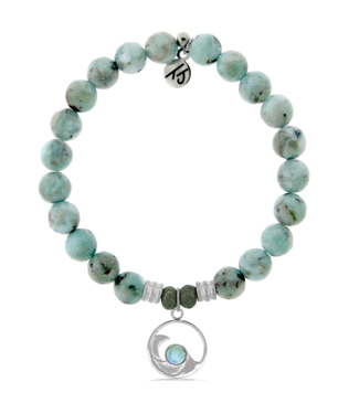 TJAZELLE Larimar Wave Bracelet in Larimar & Silver
