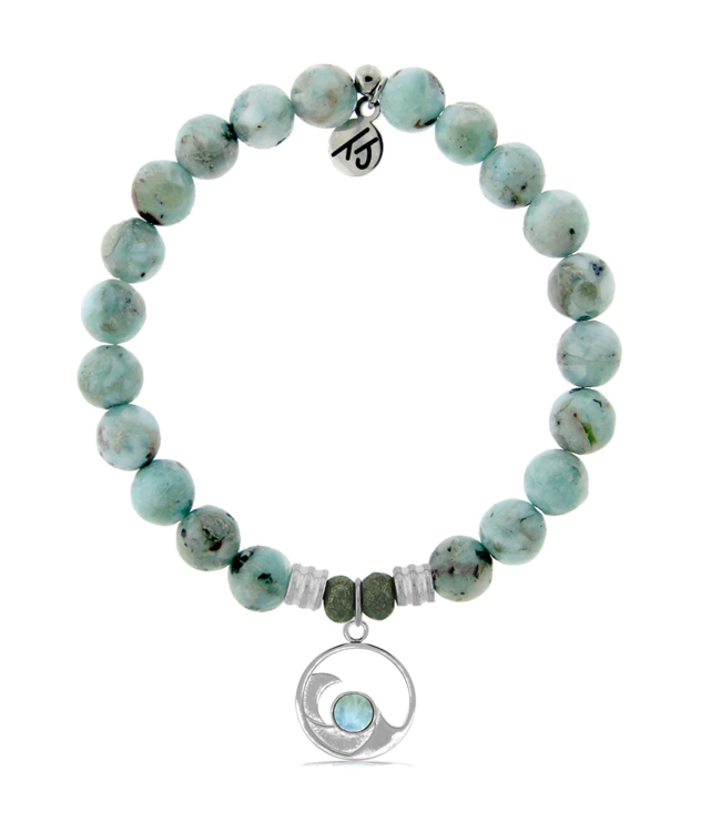 Larimar Wave Bracelet in Larimar & Silver