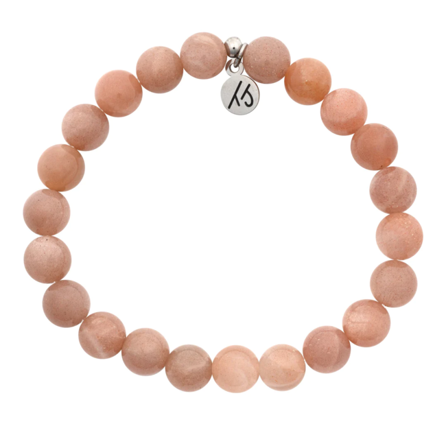 Serendipity Bracelet in Peach Moonstone & Silver