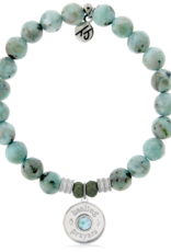 TJAZELLE Larimar Healing Prayers Bracelet in Larimar & Silver TJAZELLE Larimar Healing Prayers Bracelet in Larimar & Silver