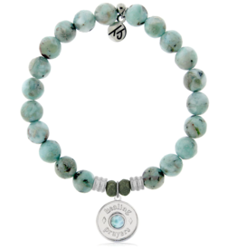 TJAZELLE Larimar Healing Prayers Bracelet in Larimar & Silver