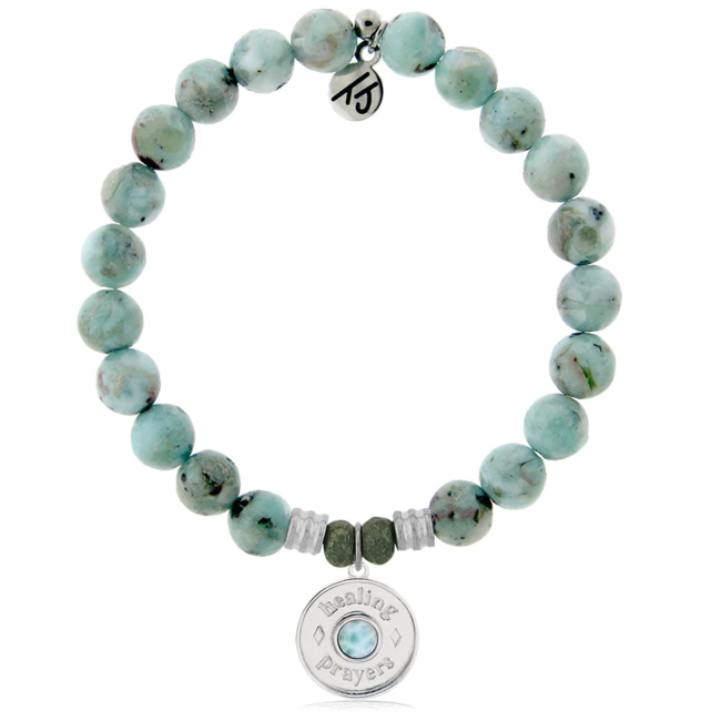 Larimar Healing Prayers Bracelet in Larimar & Silver