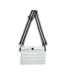 Bum Bag 2.0 in White Patent & Stripe Strap (Black Hardware)