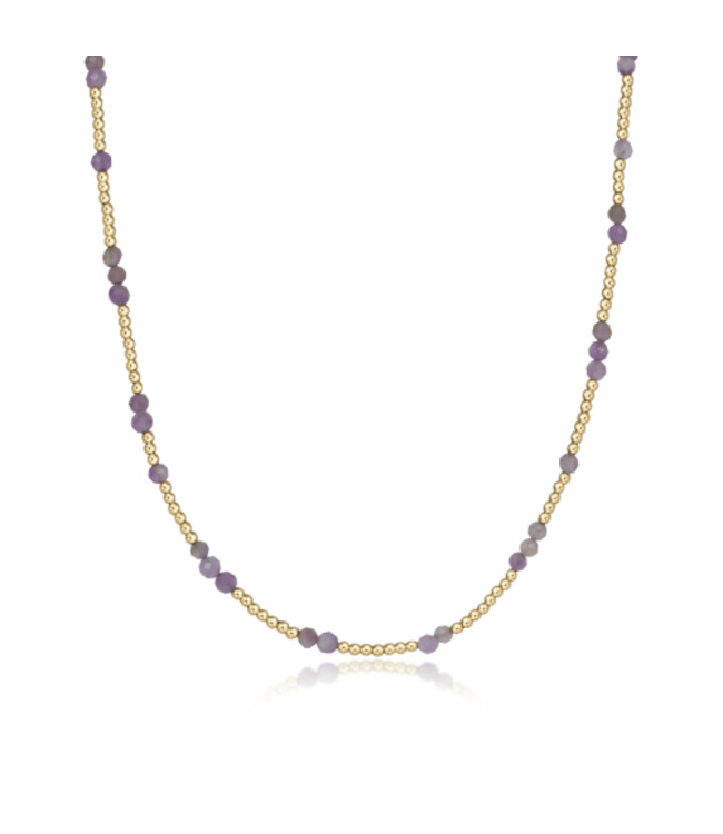 Hope Unwritten Gemstone 15" Choker Necklace - Amethyst/Gold