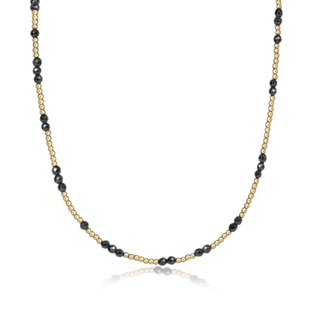 Hope Unwritten Gemstone 15" Choker Necklace - Faceted Hematite