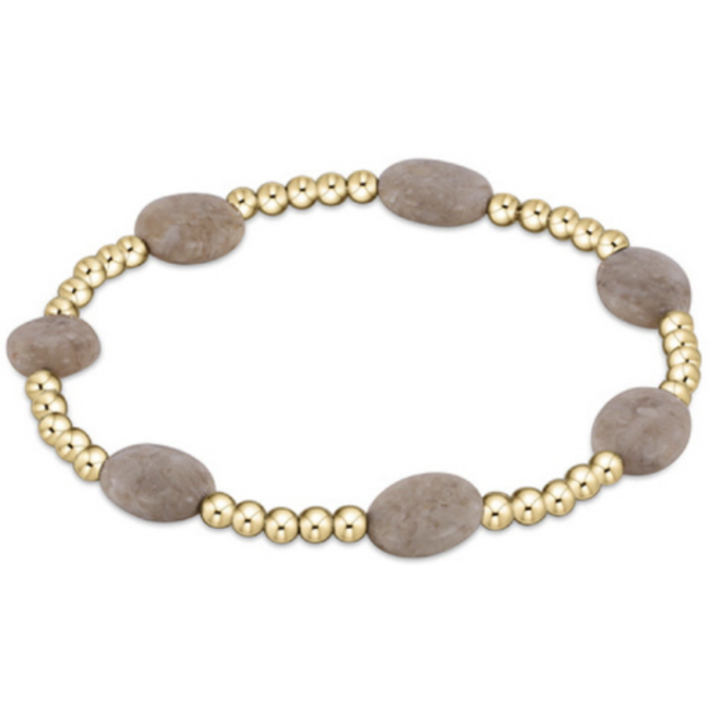 Admire 3mm Bead Bracelet - Riverstone/Gold