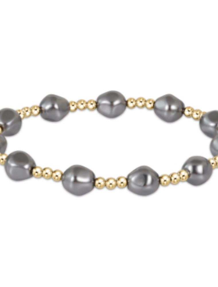 ENEWTON DESIGN Admire 3mm Bead Bracelet in Dark Grey Pearl/Gold