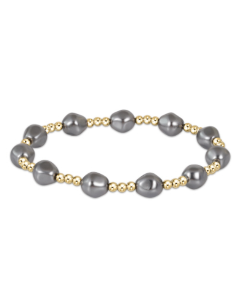ENEWTON DESIGN Admire 3mm Bead Bracelet in Dark Grey Pearl/Gold