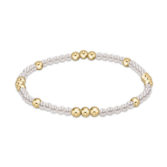 ENEWTON DESIGN Worthy Pattern 3mm Bead Bracelet - Pearl/Gold