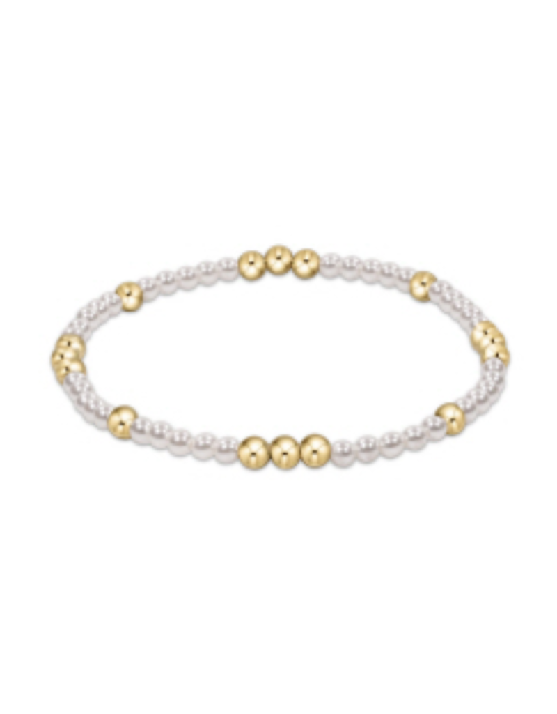 ENEWTON DESIGN Worthy Pattern 3mm Bead Bracelet - Pearl/Gold