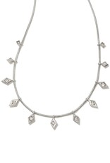 KENDRA SCOTT DESIGN Kinsley Silver Strand Necklace in White Crystal