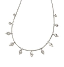 KENDRA SCOTT DESIGN Kinsley Silver Strand Necklace in White Crystal