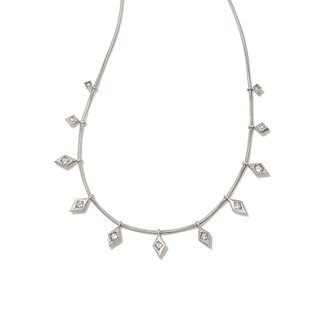 KENDRA SCOTT DESIGN Kinsley Silver Strand Necklace in White Crystal