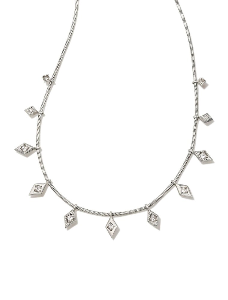 KENDRA SCOTT DESIGN Kinsley Silver Strand Necklace in White Crystal