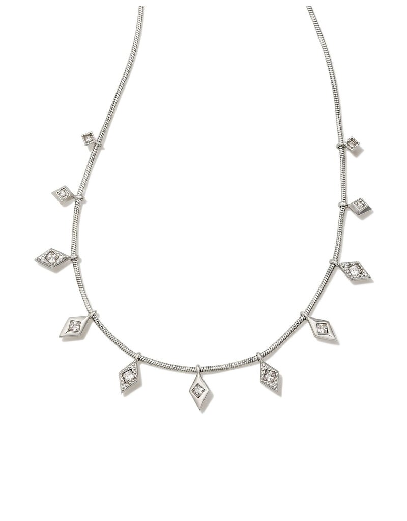 KENDRA SCOTT DESIGN Kinsley Silver Strand Necklace in White Crystal