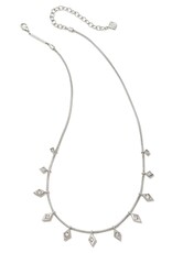 KENDRA SCOTT DESIGN Kinsley Silver Strand Necklace in White Crystal
