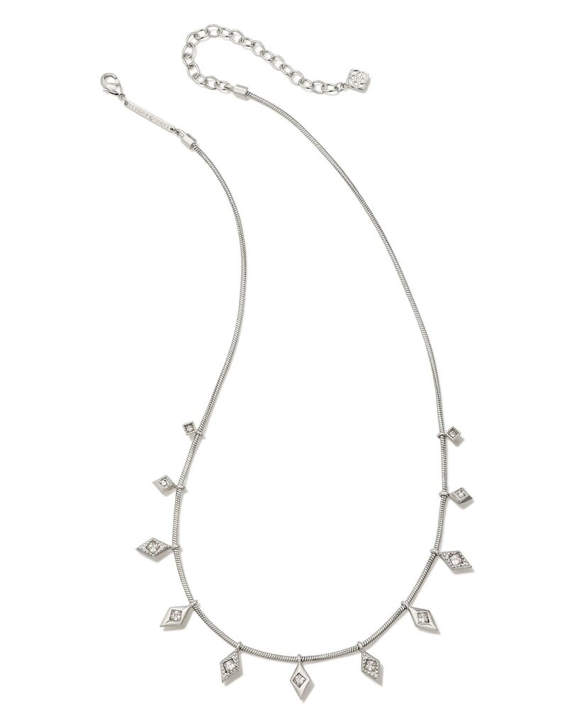 KENDRA SCOTT DESIGN Kinsley Silver Strand Necklace in White Crystal