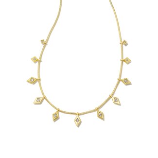 KENDRA SCOTT DESIGN Kinsley Gold Strand Necklace in White Crystal