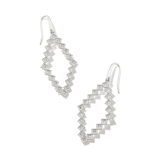 KENDRA SCOTT DESIGN Kinsley Silver Open Frame Earrings in White Crystal