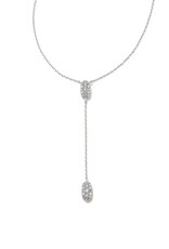 KENDRA SCOTT DESIGN Grayson Silver Y Necklace in White Crystal