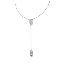KENDRA SCOTT DESIGN Grayson Silver Y Necklace in White Crystal