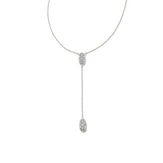 KENDRA SCOTT DESIGN Grayson Silver Y Necklace in White Crystal