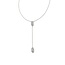 Grayson Silver Y Necklace in White Crystal