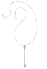 KENDRA SCOTT DESIGN Grayson Silver Y Necklace in White Crystal