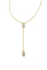 KENDRA SCOTT DESIGN Grayson Gold Y Necklace in White Crystal