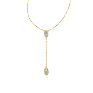 KENDRA SCOTT DESIGN Grayson Gold Y Necklace in White Crystal