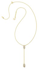 KENDRA SCOTT DESIGN Grayson Gold Y Necklace in White Crystal
