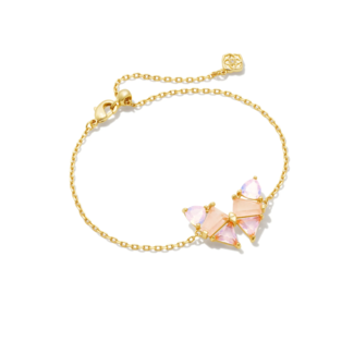 KENDRA SCOTT DESIGN Blair Gold Butterfly Delicate Chain Bracelet in Pink Mix