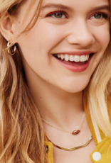 KENDRA SCOTT DESIGN Football Gold Short Pendant Necklace in Orange Goldstone