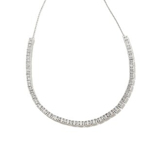 KENDRA SCOTT DESIGN Gracie Silver Tennis Necklace in White Crystal