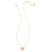 Ari Heart Gold Pendant Necklace in Bubblegum Pink Kyocera Opal
